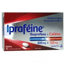 IPRAFEINE (ibuprofène 400mg + caféine 100mg) 12 comprimés pelliculés