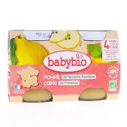BABYBIO Fruits - Petits pots Pomme / Coing dès 4 mois 2x130g