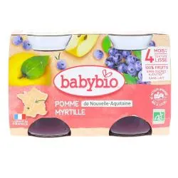 BABYBIO Fruits - Petits pots Pomme / Myrtille dès 4 mois 2x130g