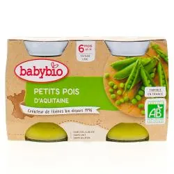 BABYBIO Légumes - Petits pots Petits pois / Pommes de terre dès 6 mois 2x130g