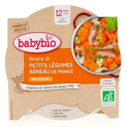 BABYBIO Repas du Midi - Petit plat Navarin de petits légumes agneau français 230g dès 12 mois