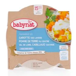 BABYBIO Repas du Midi - Petit plat carotte des landes, pommes de terre, cabillaud 260g dès 15 mois