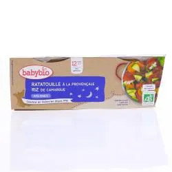 BABYBIO Repas du Soir - Petits bols Ratatouille à la provençale, riz dès 12 mois 2x200g