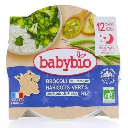 BABYBIO Repas du Soir - Petit plat Brocoli, haricots verts et riz 230g dès 12 mois