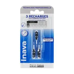 INAVA Trio Compact / Flex - Recharge Brossette interdentaire noire étroit ISO0 0.6mm x3