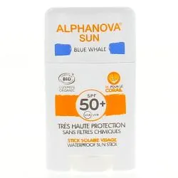 ALPHANOVA Sun Stick solaire SPF 50+ visage blue whale 12g