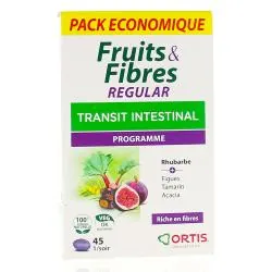 ORTIS Fruits & Fibres regulat transit intestinal programme boîte de 45 comprimés