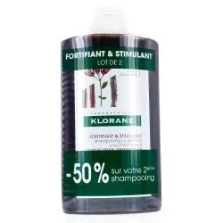 KLORANE Quinine & Edelweiss bio - Shampooing fortifiant lot de 2 flacons de 400 ml