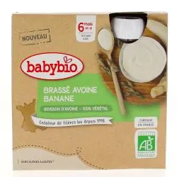 BABYBIO Desserts Végétaux - Brassé avoine banane 6mois et plus 4x85g