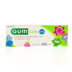 GUM Kids dentifrice fluoré goût fraise 2-6 ans tube 50ml