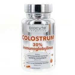 BIOCYTE Longevity Energie & Vitalité - Colostrum 30% Immunoglobulines 60 gélules