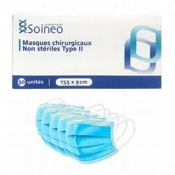 SOINEO Masques chirurgicaux type II 50 unités adultes