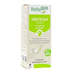 HERBALGEM Concentré de bourgeons frais - Midogem Confort Circulation cérébrale Bio 30ml