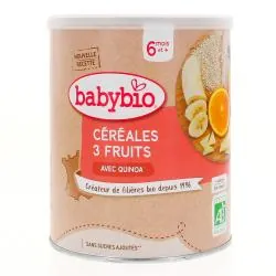 BABYBIO Céréales 3 fruits avec Quinoa 220g