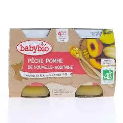 BABYBIO Fruits - Petits pots Pomme / Pêche dès 4 mois 2x130g