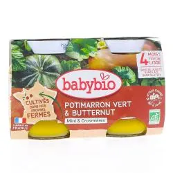 BABYBIO Légumes - Petits pots Potimarron vert & Butternut 2x130g dès 4 mois