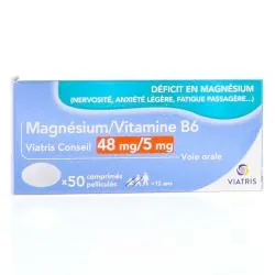 MAGNESIUM 48mg / Vitamine B6 5mg x50 comprimés VIATRIS