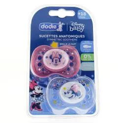 DODIE Duo sucettes +18 mois nuit anatomiques Minnie silicone REF A74