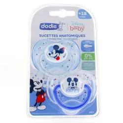 DODIE Sucettes anatomiques Mickey silicone x 2 +18 mois REF A65