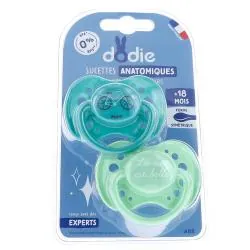 DODIE Sucettes anatomiques Paris silicone x 2 +18 mois REF A88