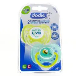 DODIE Sucettes +18 mois anatomiques Nature silicone x2 REF A92