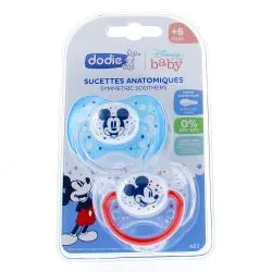 DODIE Sucettes anatomiques Mickey silicone x 2 +6 mois REF A63