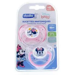 DODIE Sucettes anatomiques Minnie silicone x 2 +6 mois REF A64