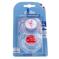 DODIE Sucettes +6 mois anatomiques silicone x2