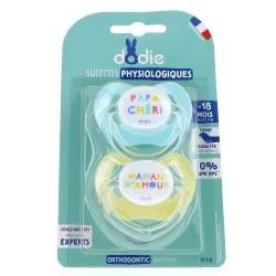 DODIE Sucettes Physiologiques western silicone lot de 2 +18 mois