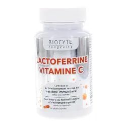 BIOCYTE Longevity Energie & Vitalité - Lactoferrine Vitamine C 30 gélules