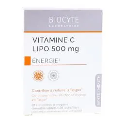 BIOCYTE Longevity Energie - Vitamine C Lipo 500mg 28 comprimés à croquer