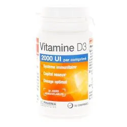 3C PHARMA Vitamine D3 2000 UI 30 comprimés