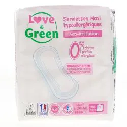 LOVE&GREEN Serviettes Maxi Hypoallergéniques x16