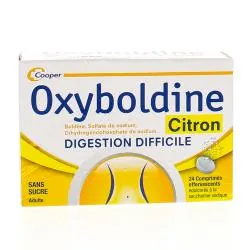 OXYBOLDINE goût citron sans sucre 24 comprimés effervescents COOPER