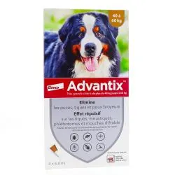 ADVANTIX Pipettes Antiparasitaires Très Grands Chiens 40 à 60kg (4 x 6ml)