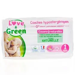 LOVE&GREEN Couche hypoallergéniques x44 taille 1 naissance 2 à 5kg