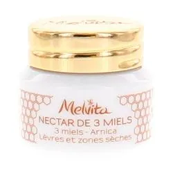 MELVITA Nectar de Miels - Baume à lèvres et zones sèches 3 miels 8g