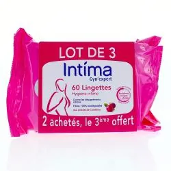 INTIMA Gyn'expert lingettes intime x 60 lot de 3 packet de 30