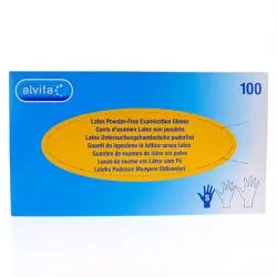 ALVITA Gants d'examen Latex non poudrés boîte de 100 taille s