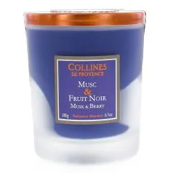 COLLINES DE PROVENCE Bougie Parfumée Musc & Fruit Noir 180g