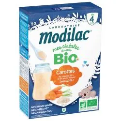 MODILAC Mes céréales Bio du soir Carottes dès 4 mois 250g