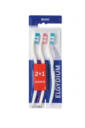 ELGYDIUM Brosse a dents Basic Medium 2 + 1 offerte