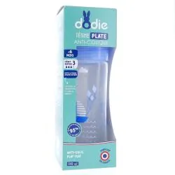 DODIE Biberon anti-colique tétine plate bleu 330ml