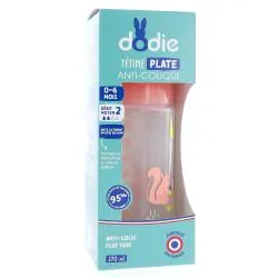 DODIE Biberon anti-colique tétine plate rose 270ml