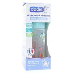 DODIE Biberon Anti-colique avec tétine ronde 3 vitesses 270ml vert