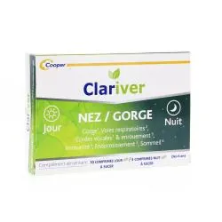 CLARIVER Comprimés à sucer Nez/Gorge jour et nuit x15