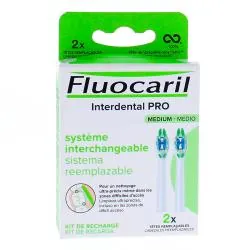 FLUOCARIL Interdental Pro - Système Interchangeable tête de brosse à dents medium x2