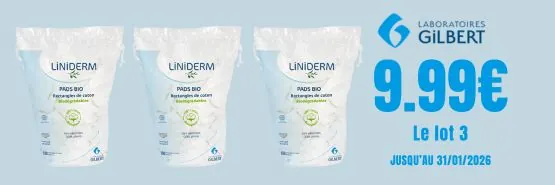 GILBERT 9.99€ les 3 produits
