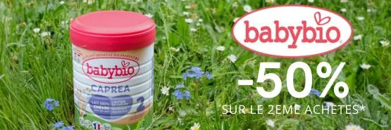 BABYBIO -50% sur le 2ème achetés