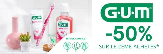 GUM -50% sur le deuxième produit